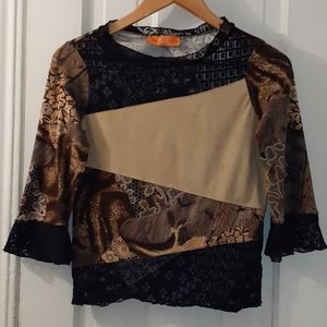 Vintage 1990s Y2K Quinze Hueres Trente Paris TweeTop Sz XS